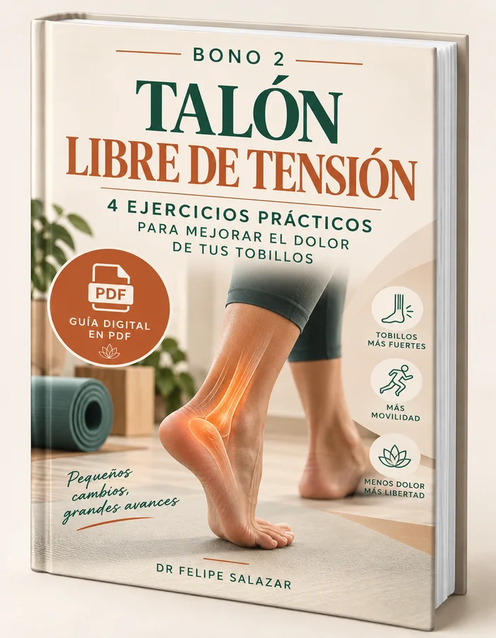 Mockup del bono TALÓN LIBRE DE TENSIÓN: guía digital en PDF para tobillos