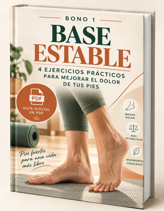 Mockup del bono BASE ESTABLE: guía digital en PDF con ejercicios para pies